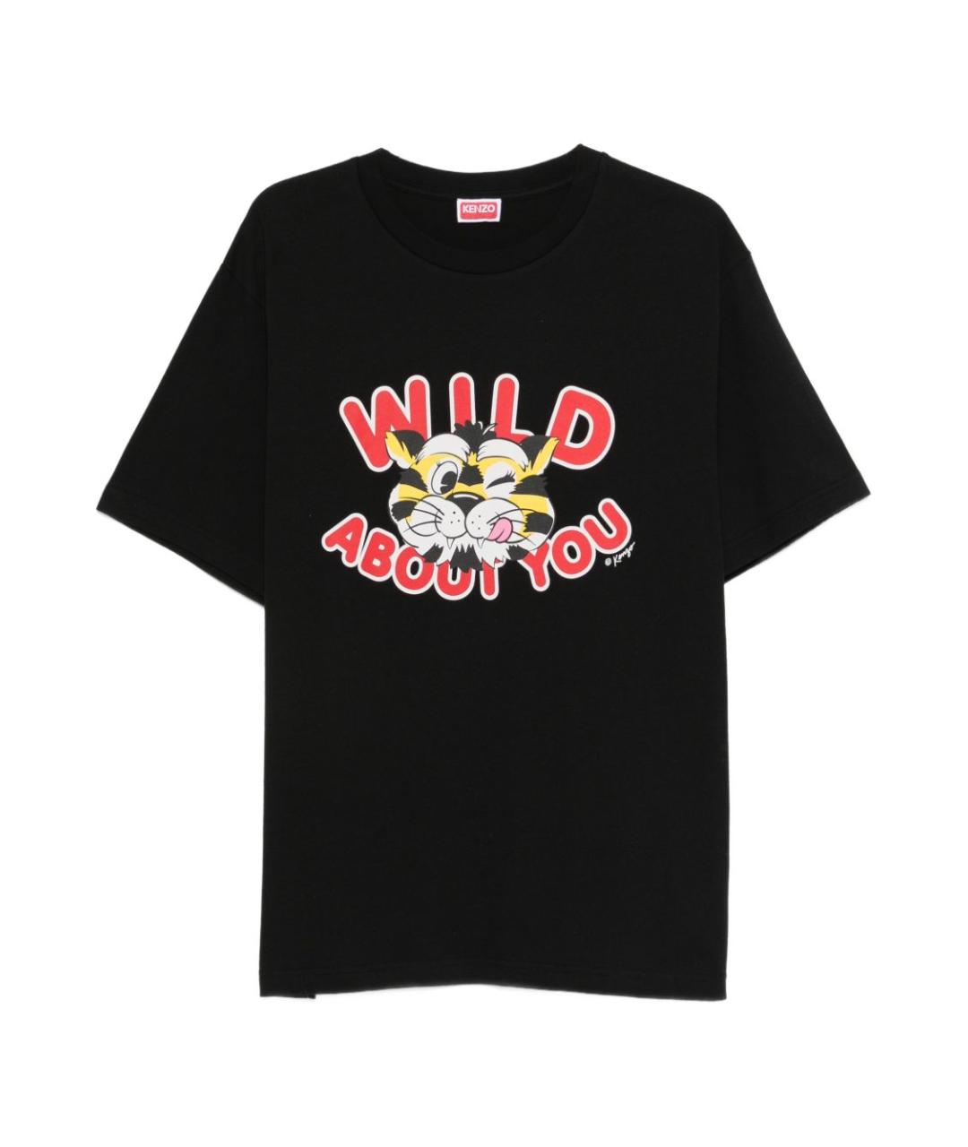 KENZO Черная хлопковая футболка, фото 1