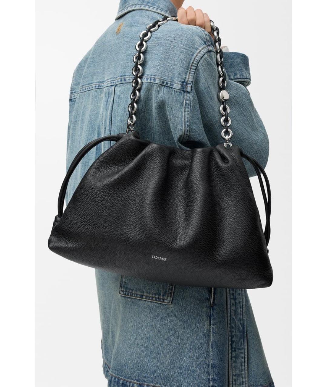 LOEWE Черная кожаная сумка через плечо, фото 2