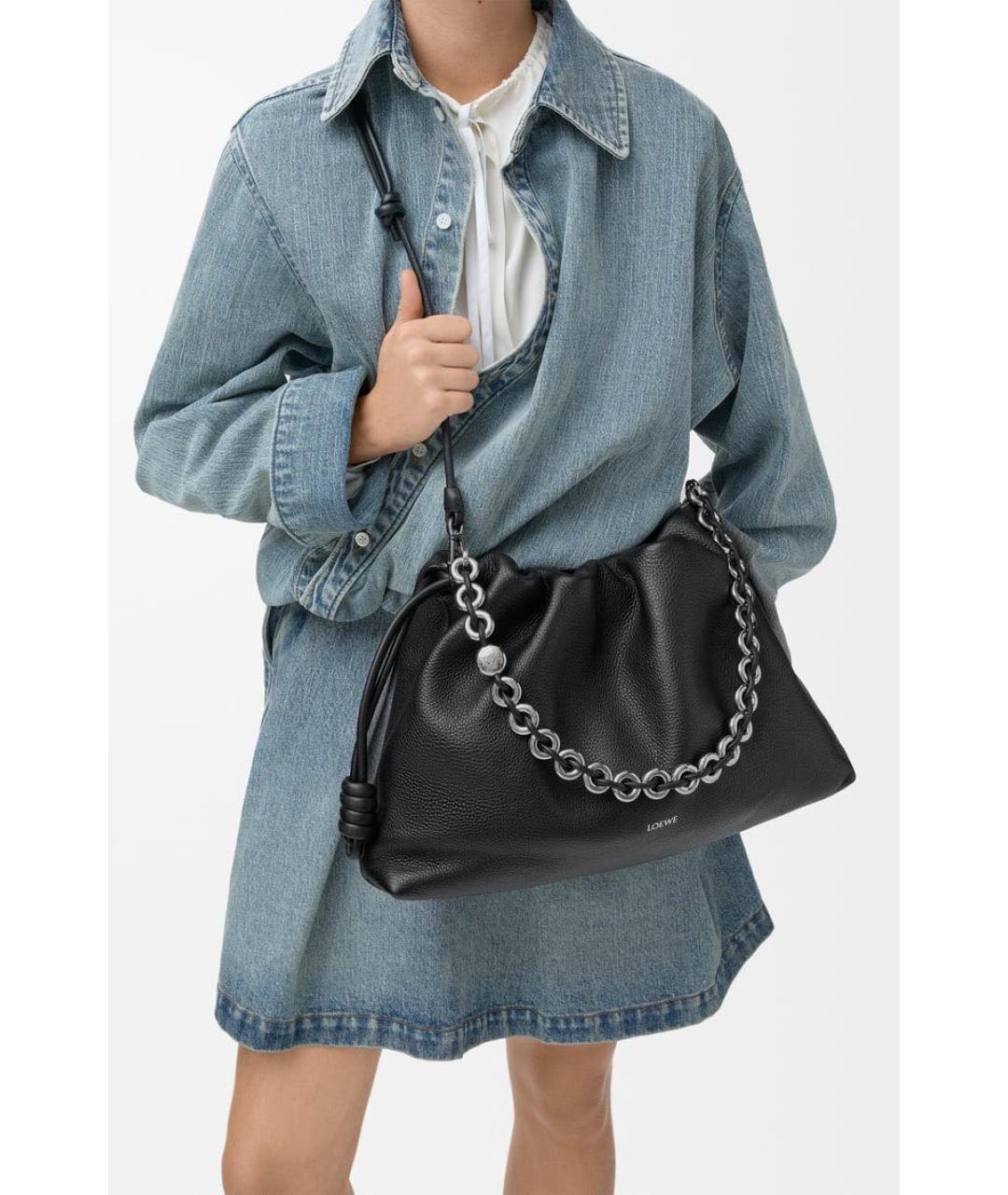 LOEWE Черная кожаная сумка через плечо, фото 3