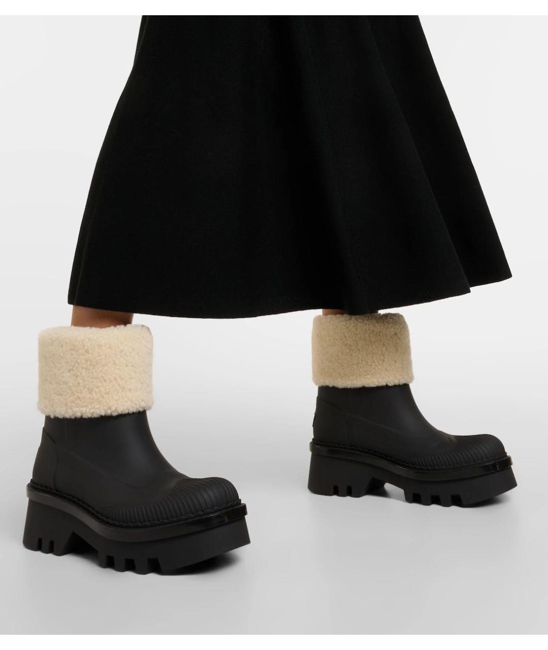 CHLOE Черные резиновые ботинки, фото 4