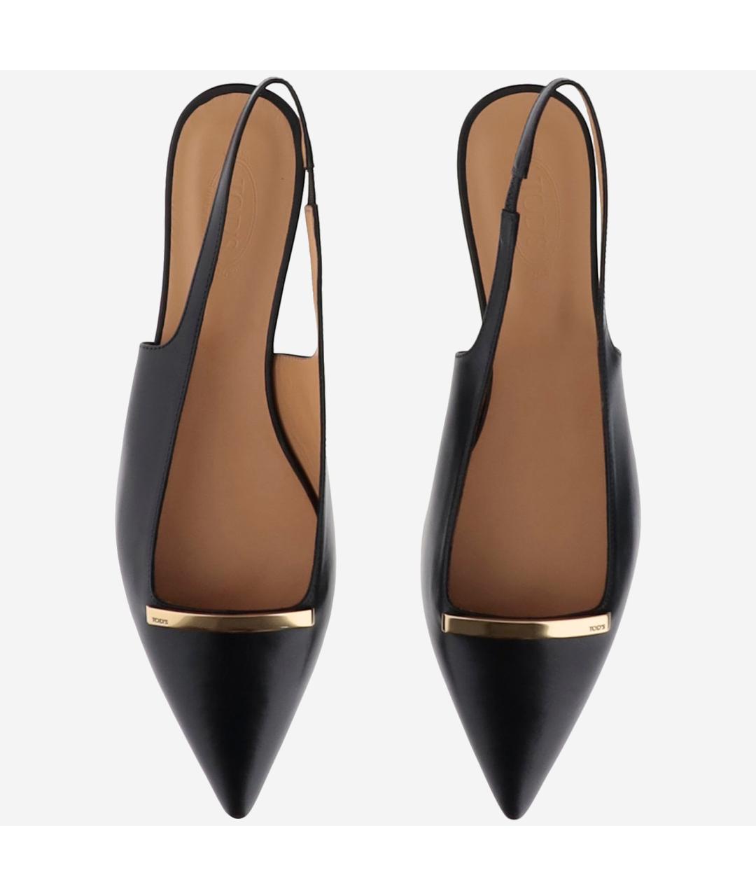 TOD'S Черные кожаные балетки, фото 2