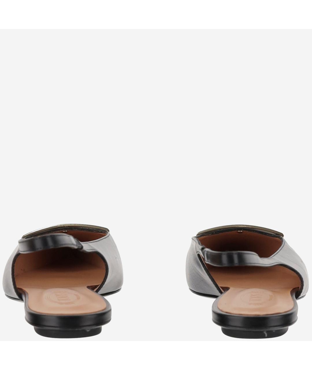 TOD'S Черные кожаные балетки, фото 4