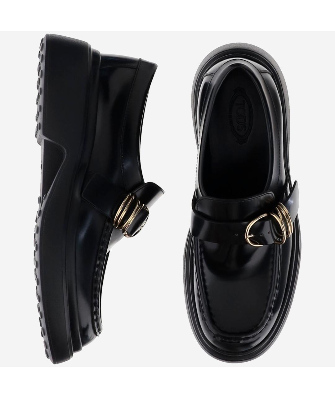 TOD'S Черные кожаные лоферы, фото 2