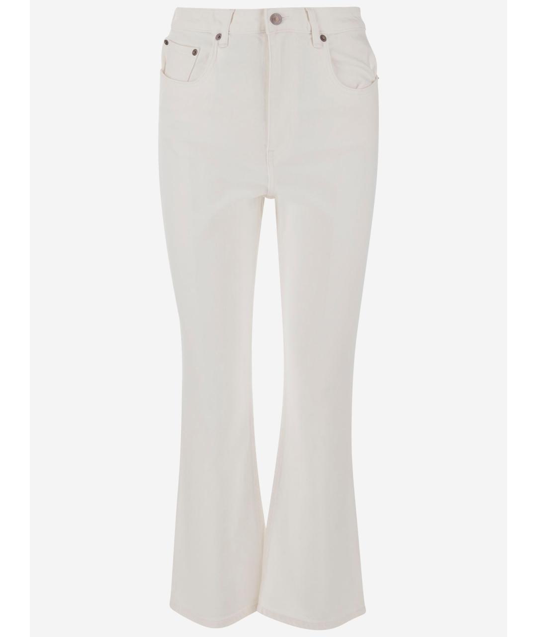 TORY BURCH Белые хлопковые джинсы клеш, фото 4