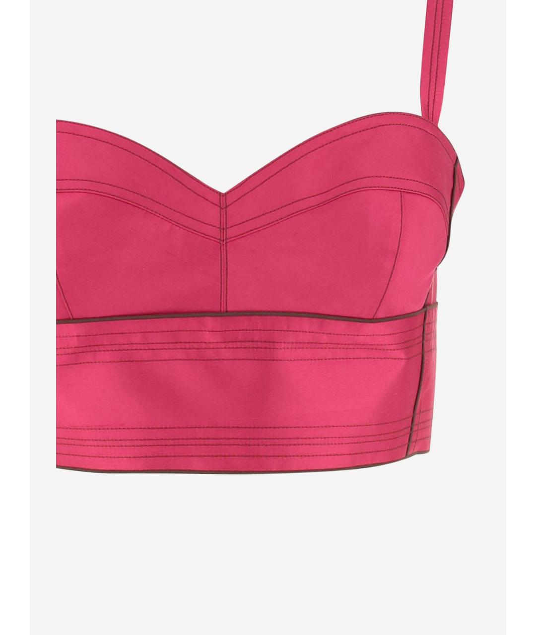 TORY BURCH Розовая шелковая майка, фото 3