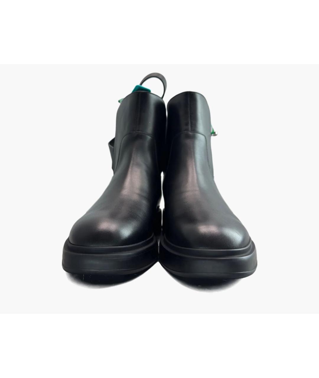 HERMES Черные кожаные высокие ботинки, фото 2