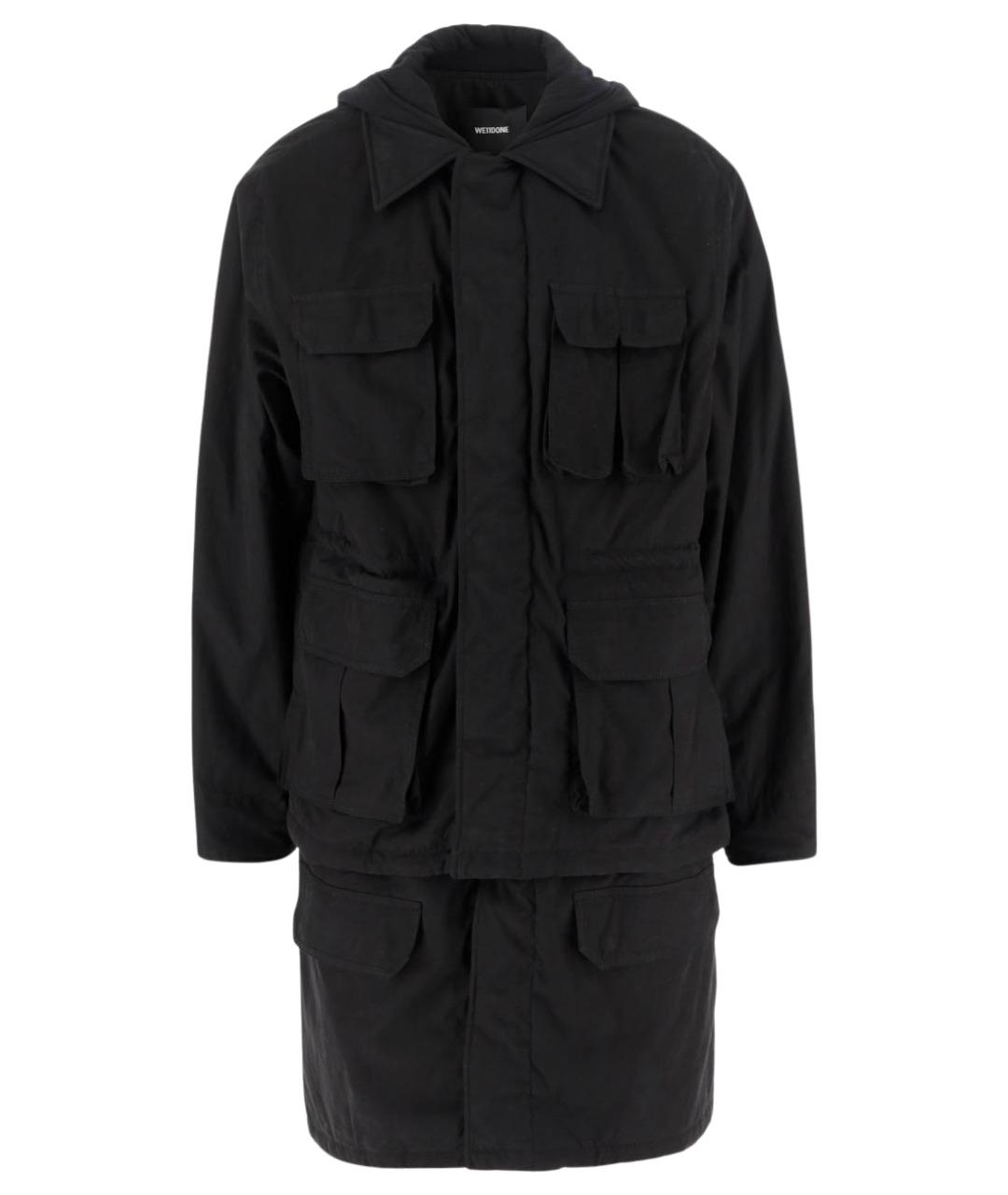 WE11DONE Черный хлопковый тренч / плащ, фото 1