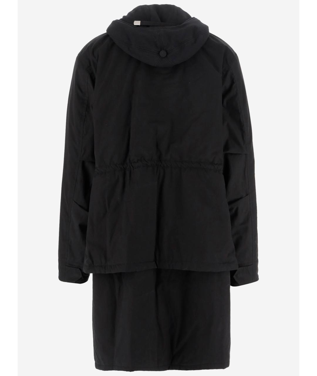 WE11DONE Черный хлопковый тренч / плащ, фото 2