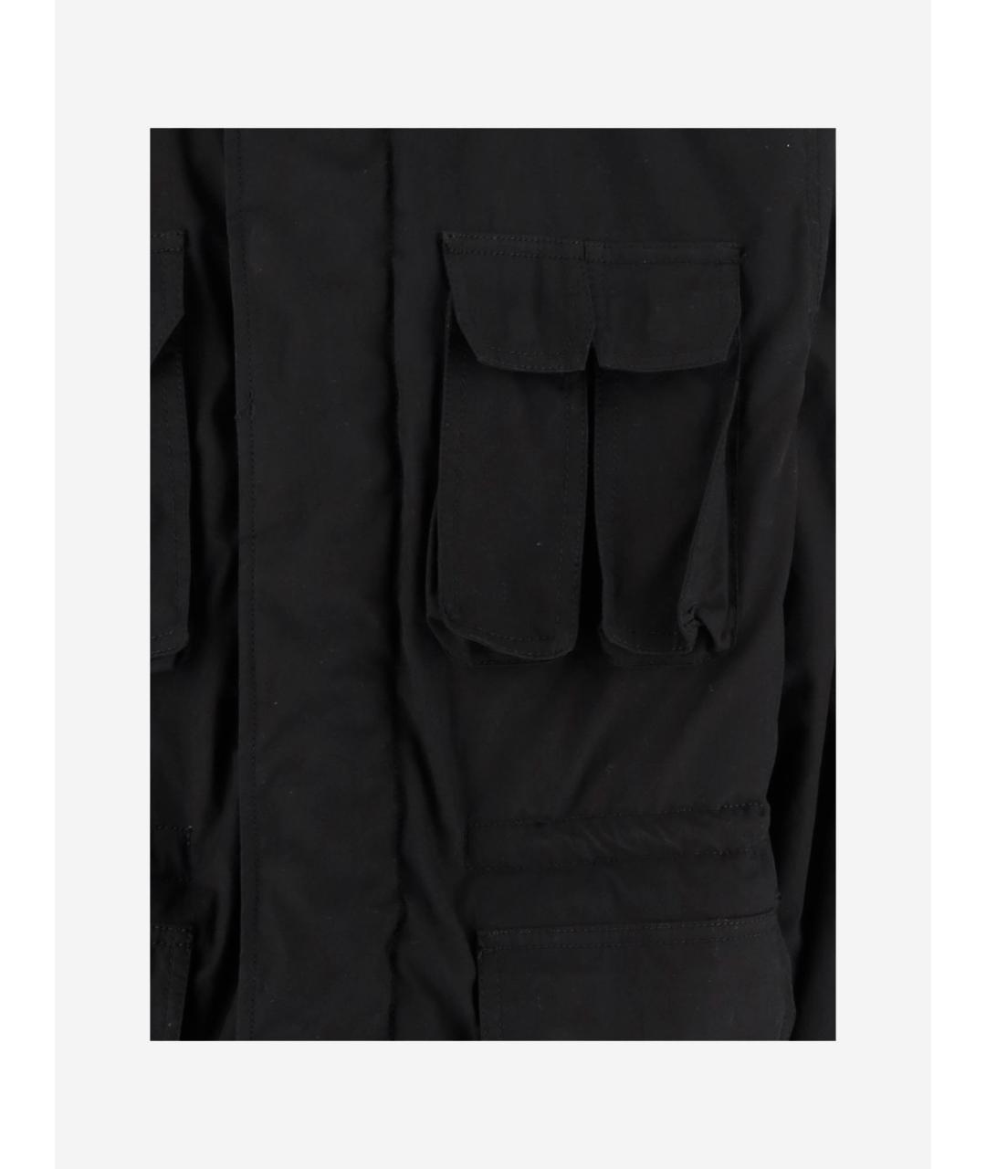 WE11DONE Черный хлопковый тренч / плащ, фото 3