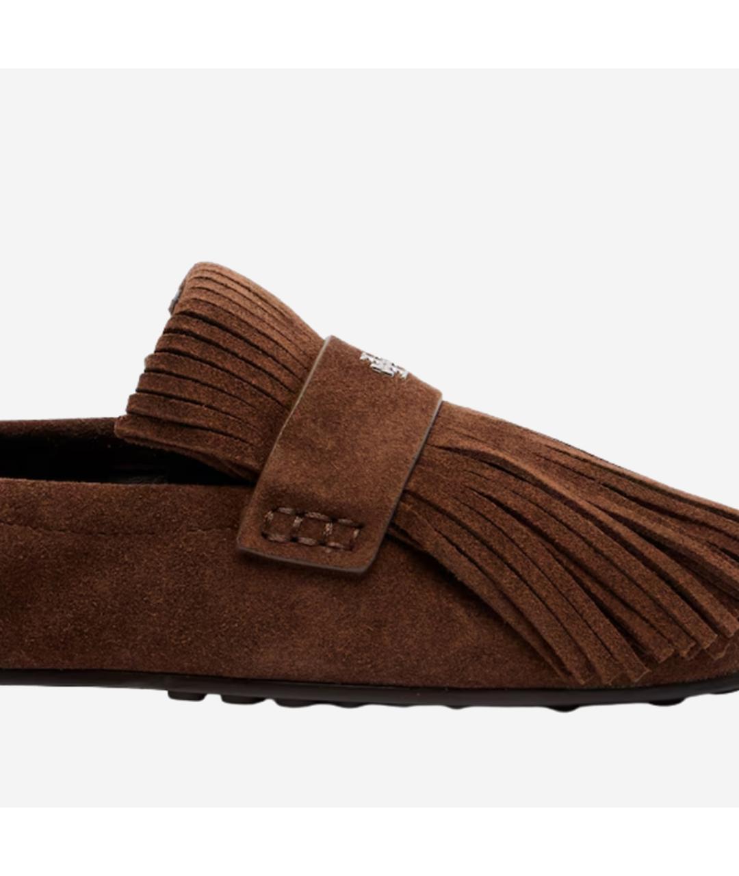 TORY BURCH Коричневые замшевые лоферы, фото 4