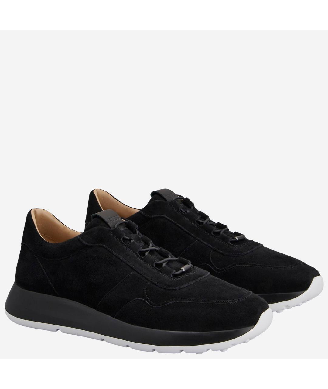 TOD'S Черные замшевые низкие кроссовки / кеды, фото 2