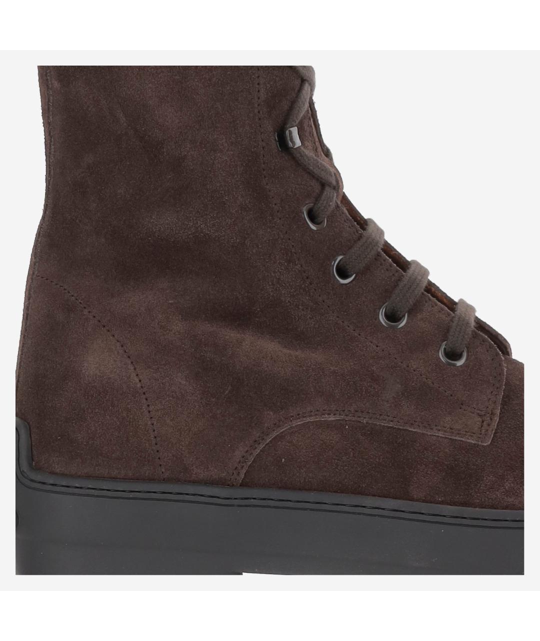 TOD'S Коричневые замшевые ботинки, фото 4