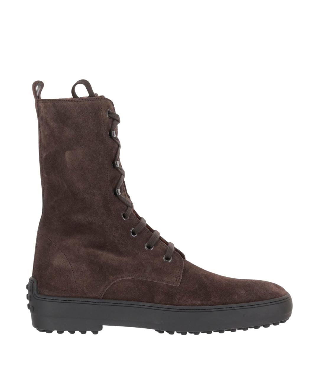 TOD'S Коричневые замшевые ботинки, фото 1