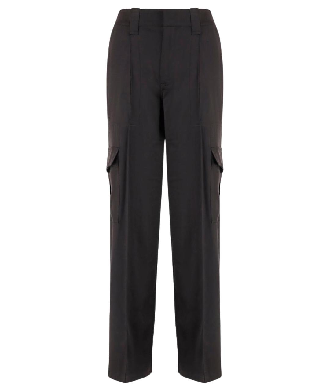 PHOEBE PHILO Черные шелковые прямые брюки, фото 1