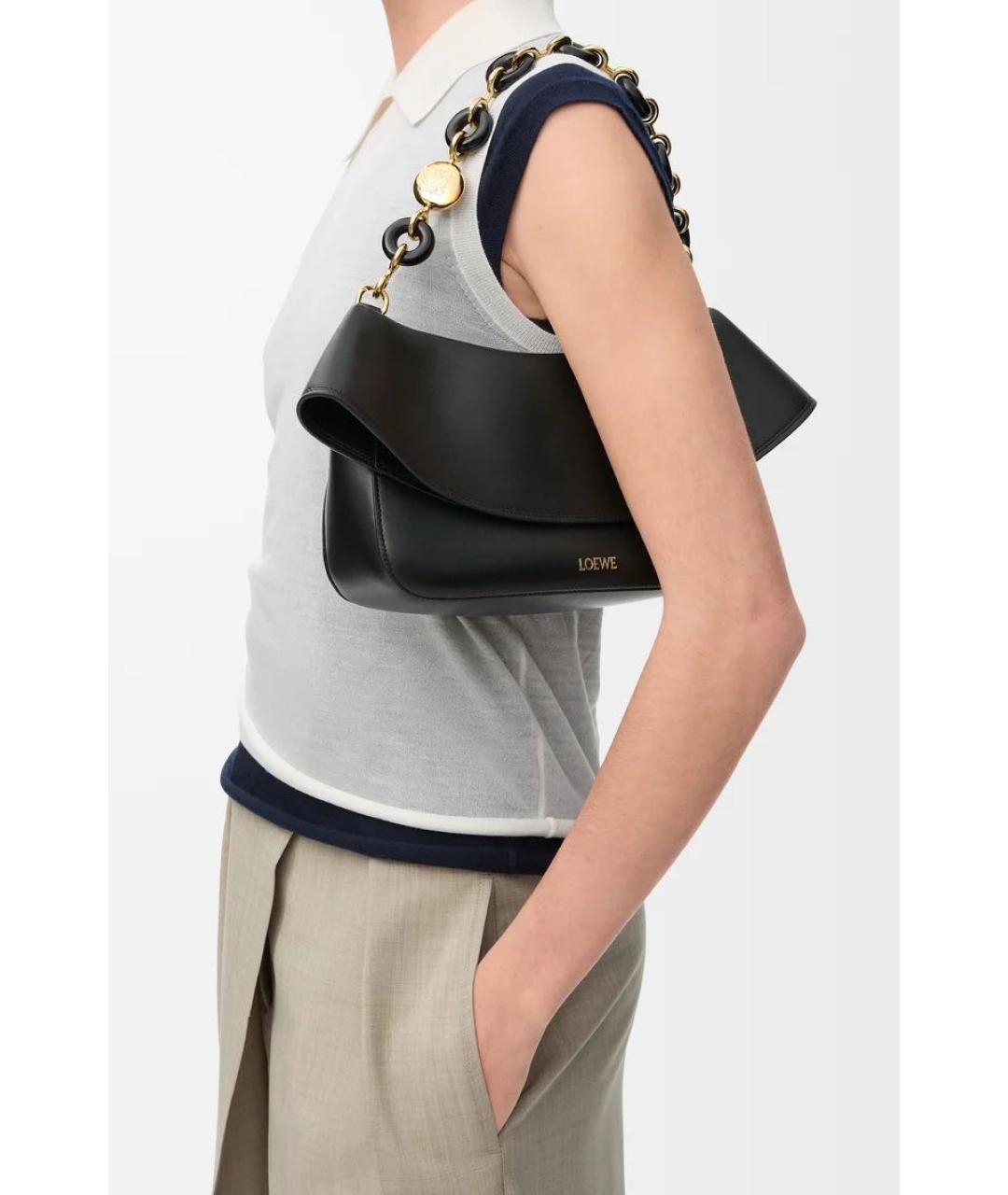 LOEWE Черная кожаная сумка через плечо, фото 3