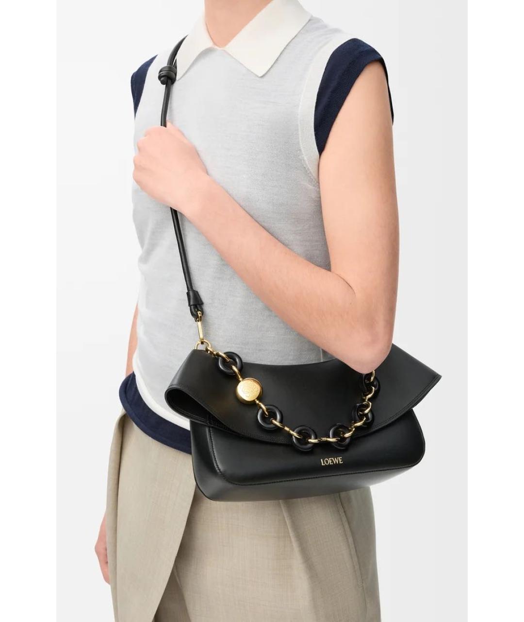 LOEWE Черная кожаная сумка через плечо, фото 2