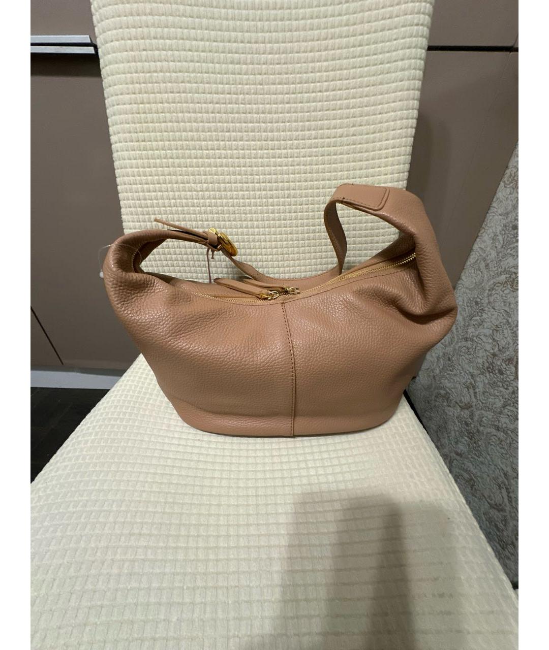 COCCINELLE Бежевая кожаная сумка через плечо, фото 3