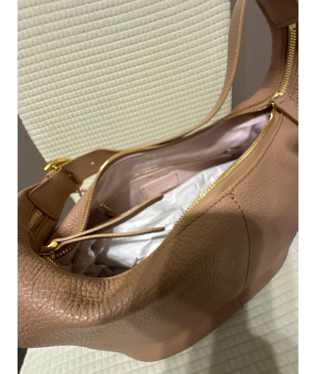 COCCINELLE Бежевая кожаная сумка через плечо, фото 4