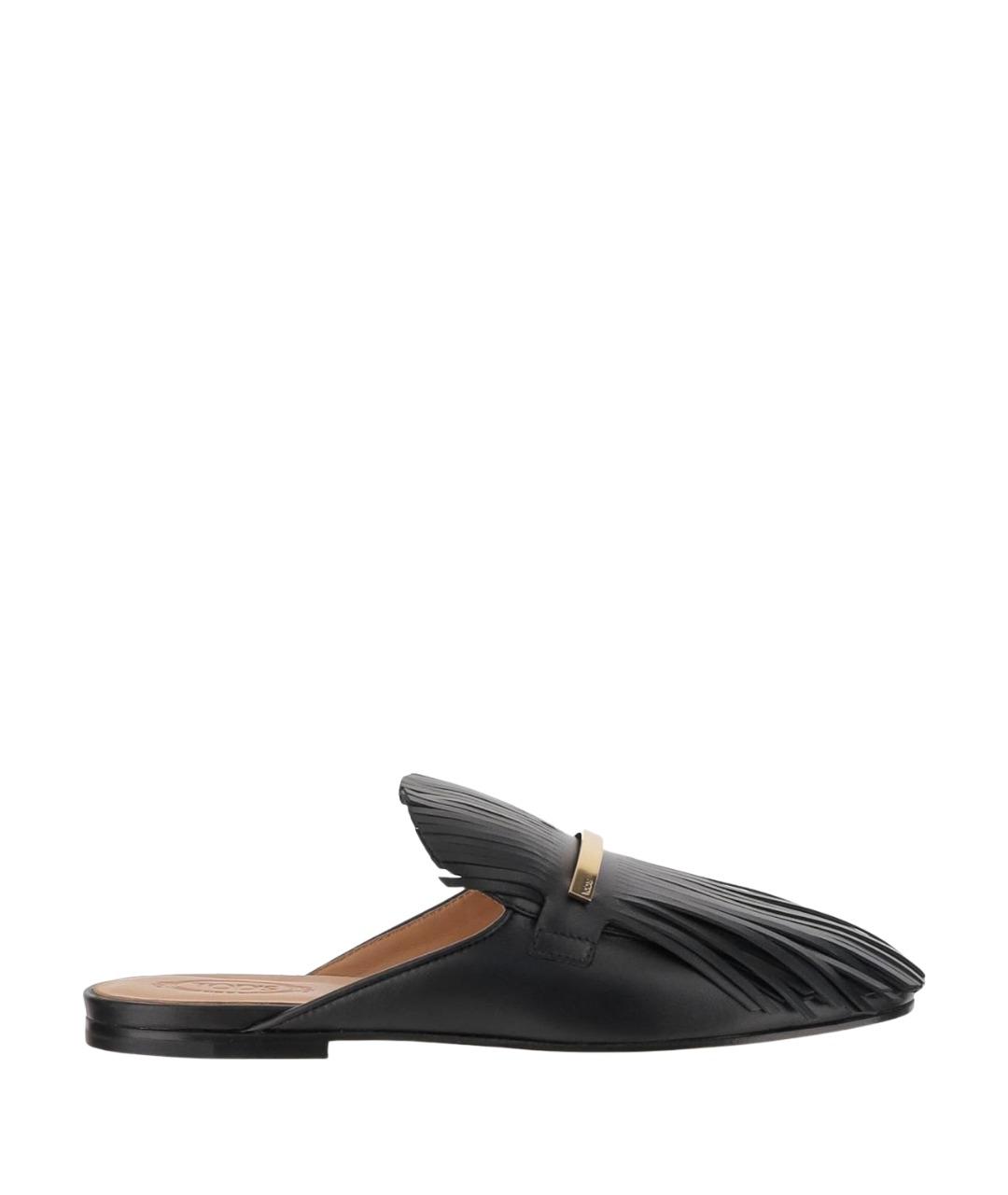 TOD'S Черные кожаные мюли, фото 1