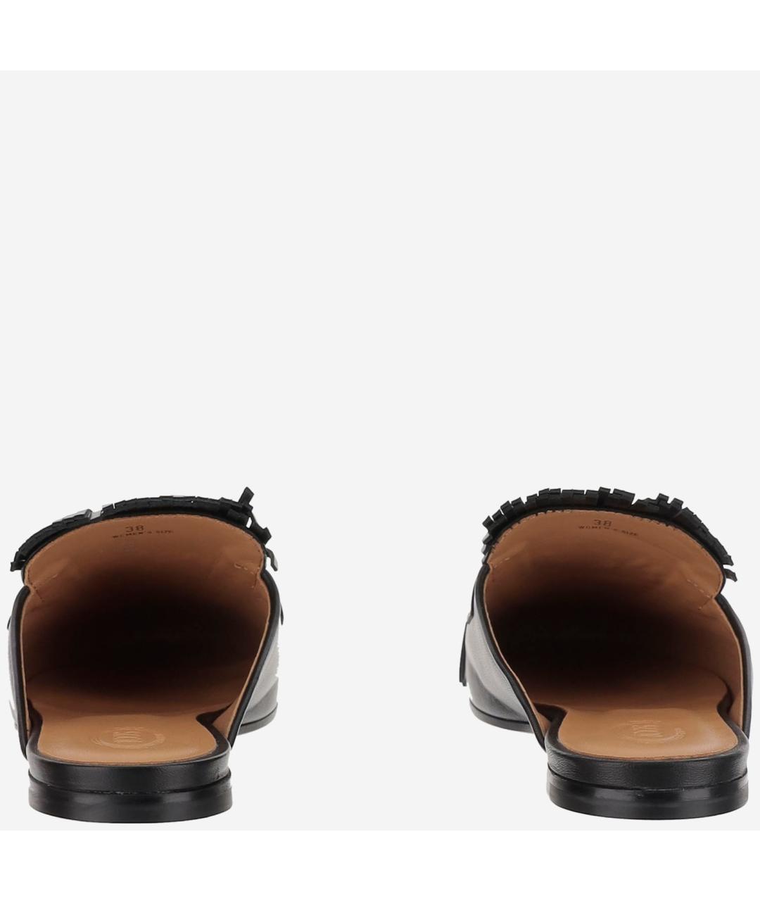 TOD'S Черные кожаные мюли, фото 4