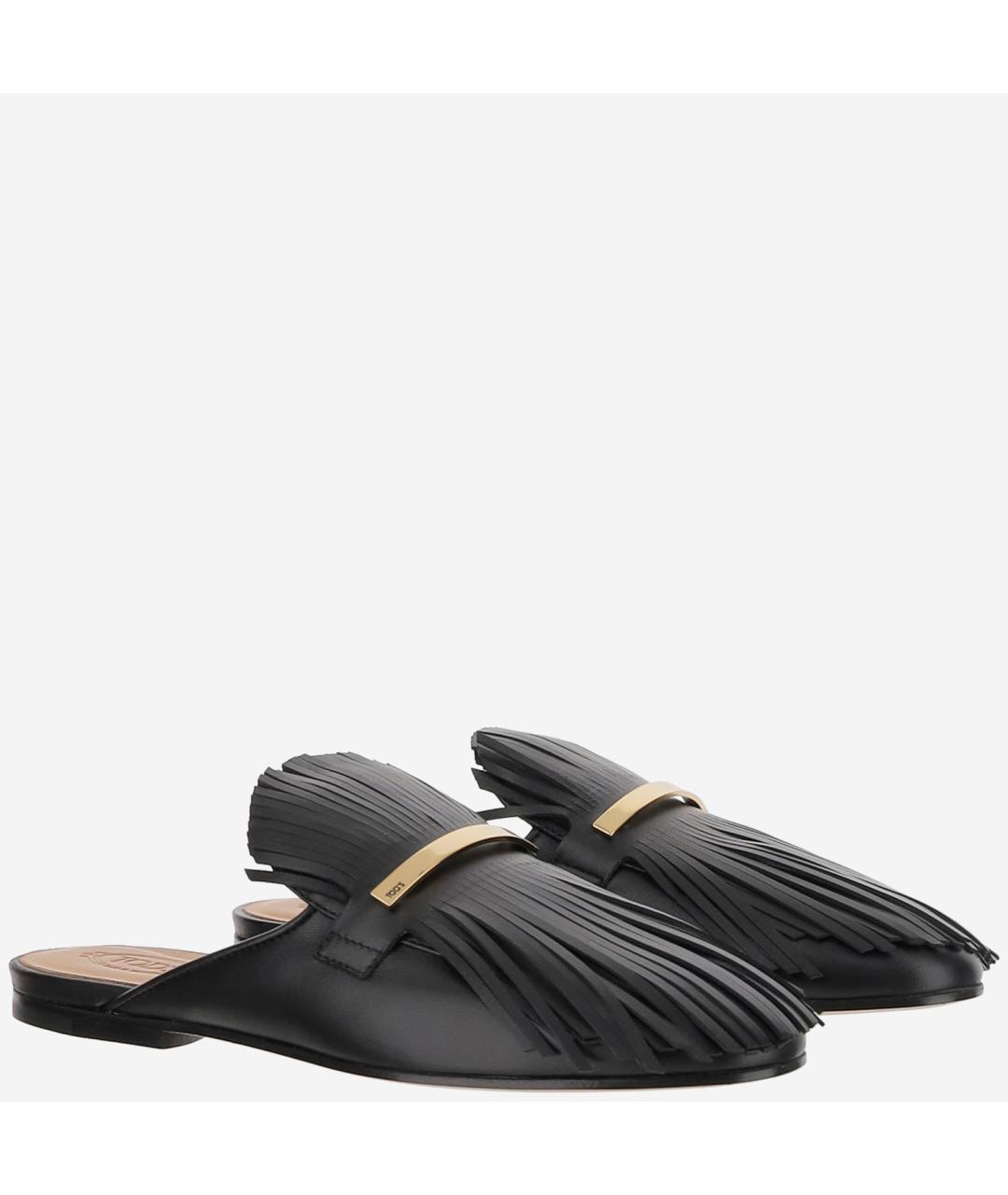 TOD'S Черные кожаные мюли, фото 3