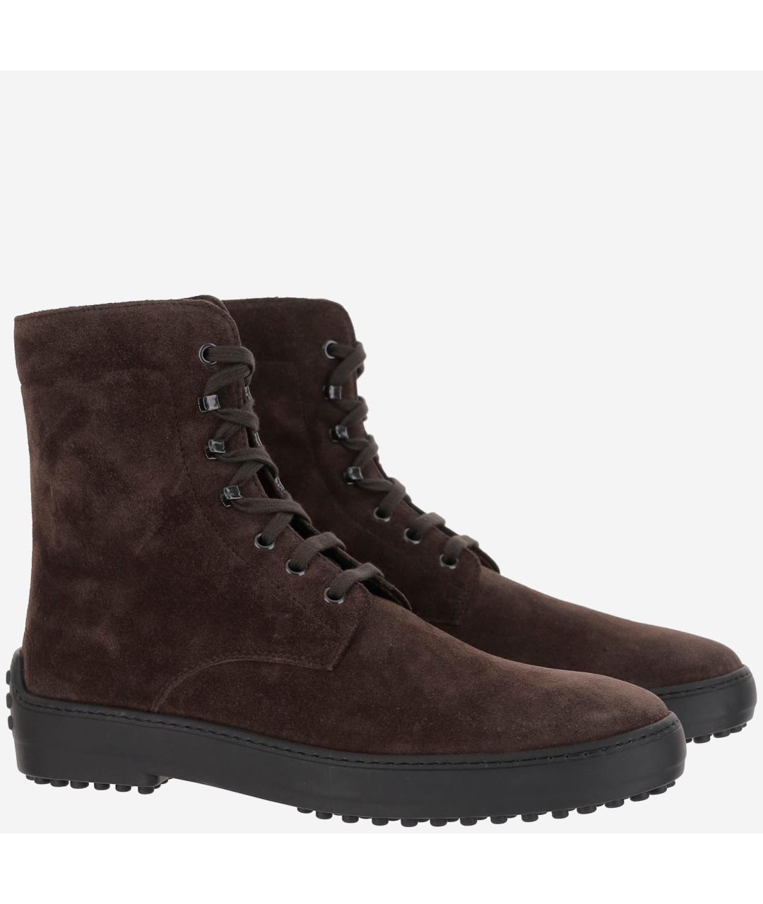 TOD'S Коричневые замшевые высокие ботинки, фото 2