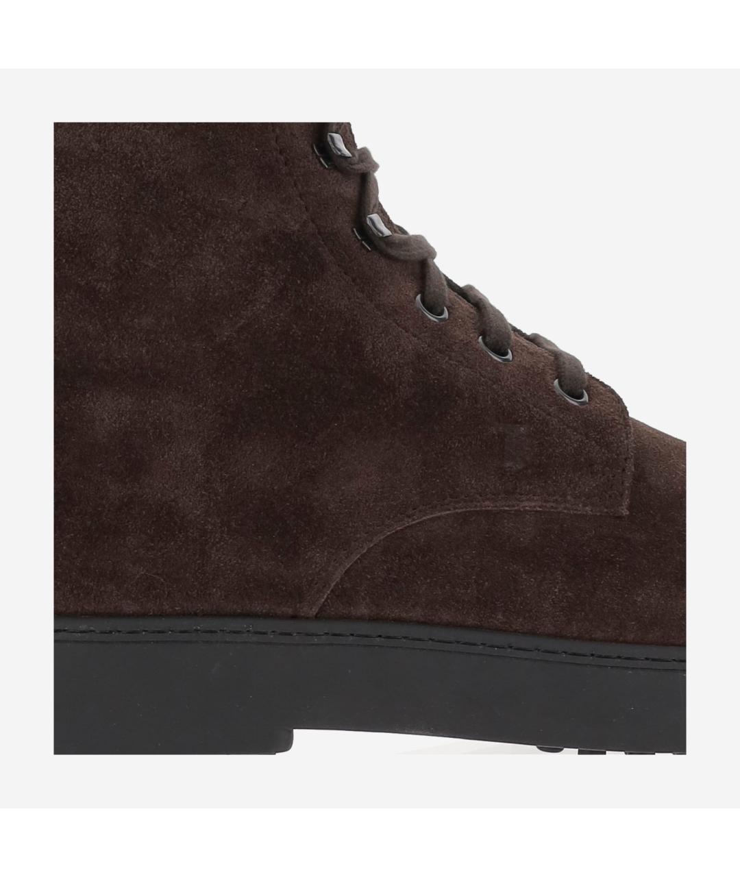 TOD'S Коричневые замшевые высокие ботинки, фото 4