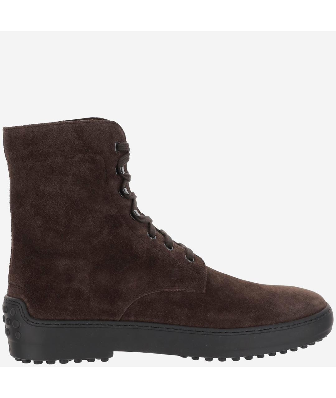 TOD'S Коричневые замшевые высокие ботинки, фото 5