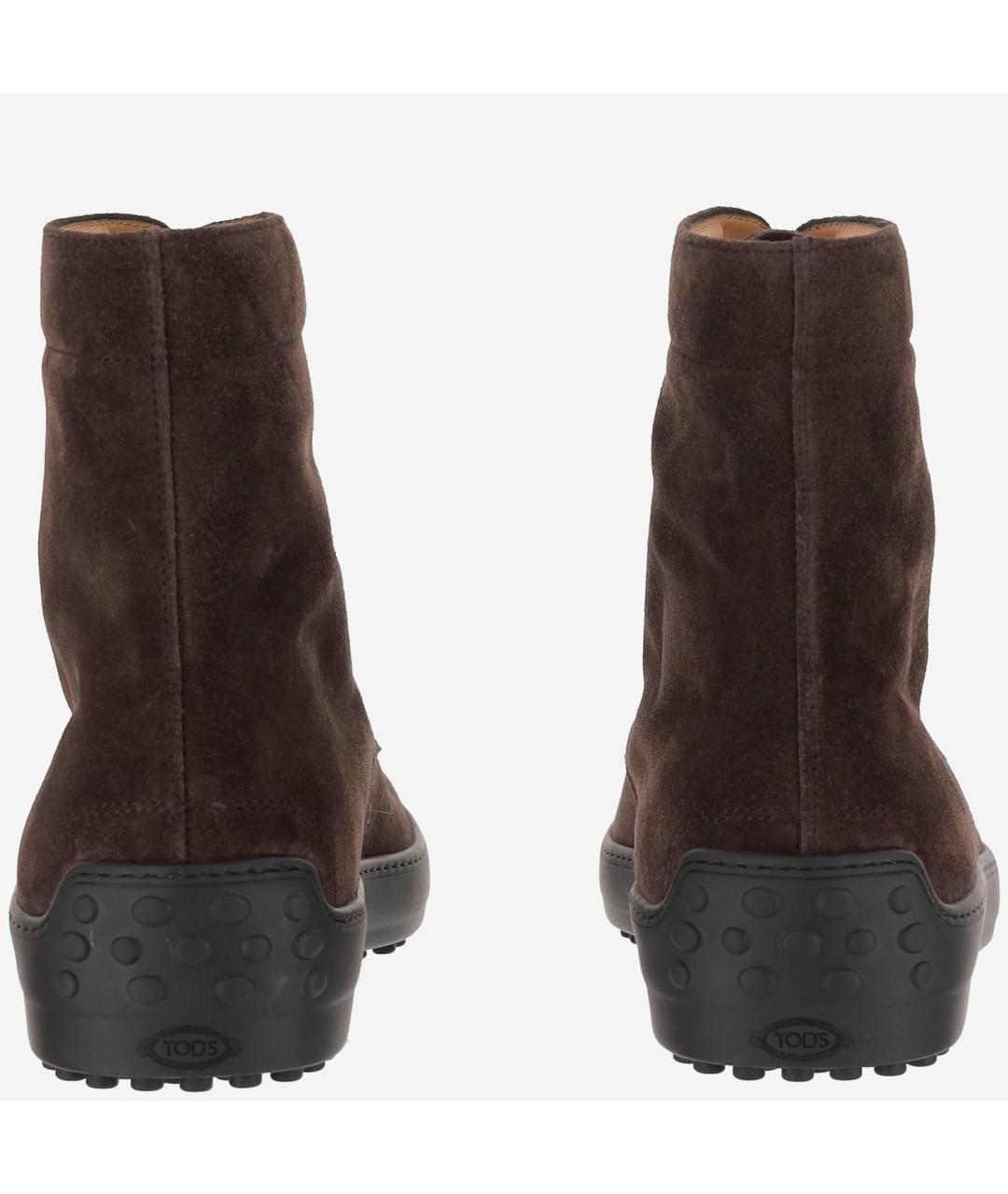 TOD'S Коричневые замшевые высокие ботинки, фото 3