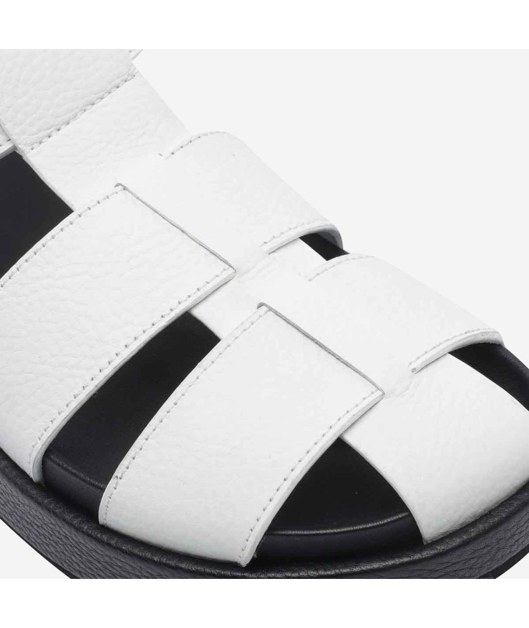 TORY BURCH Белые кожаные сандалии, фото 4