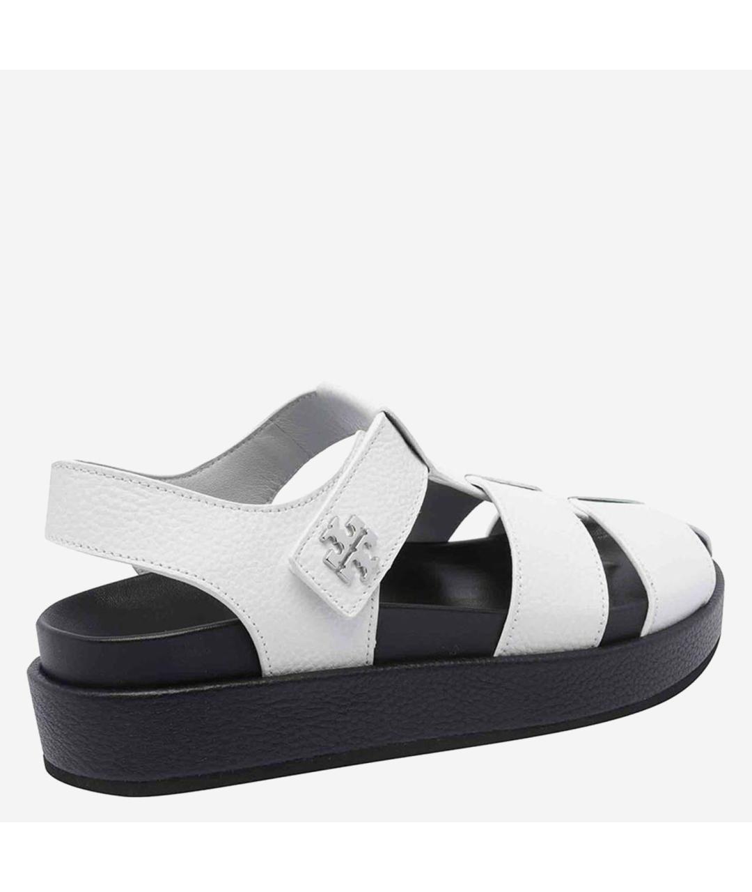 TORY BURCH Белые кожаные сандалии, фото 3