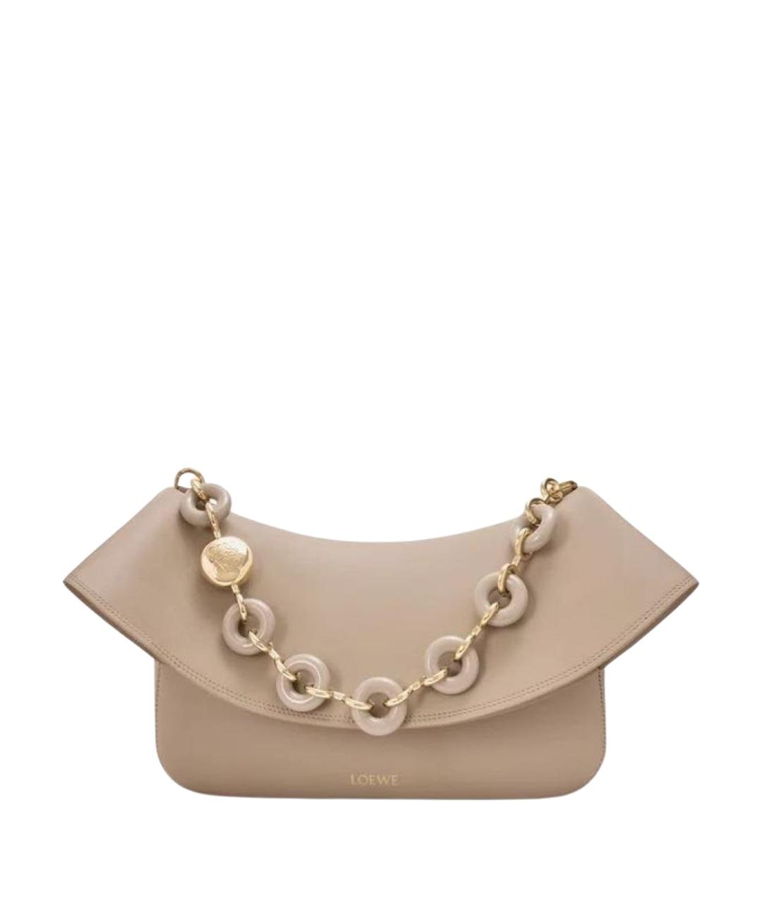 LOEWE Бежевая кожаная сумка через плечо, фото 1