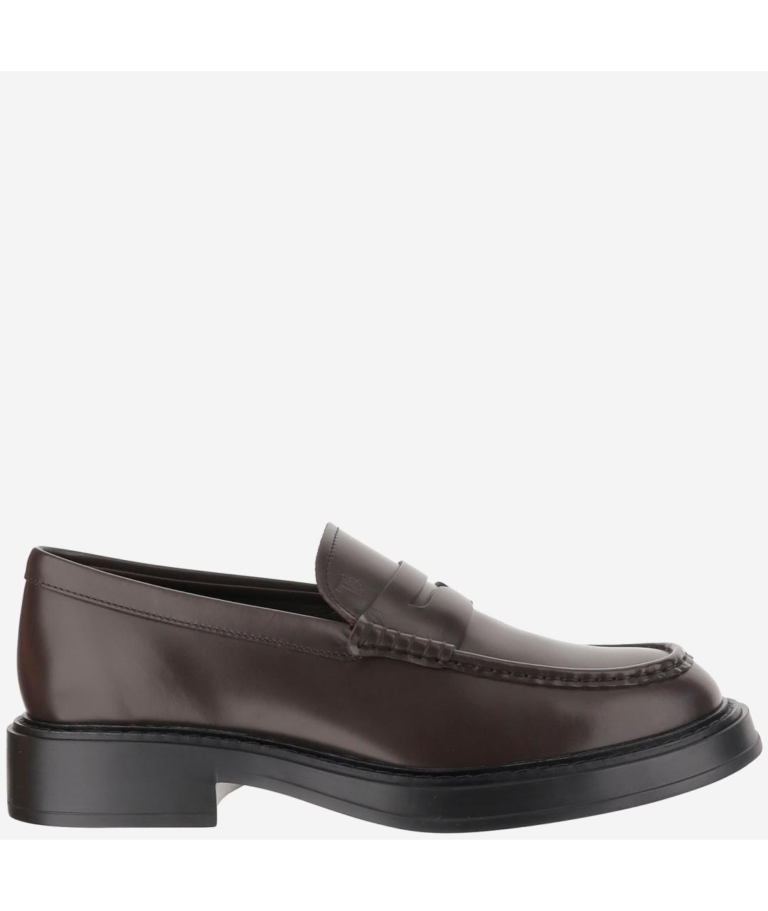 TOD'S Коричневые кожаные низкие ботинки, фото 6