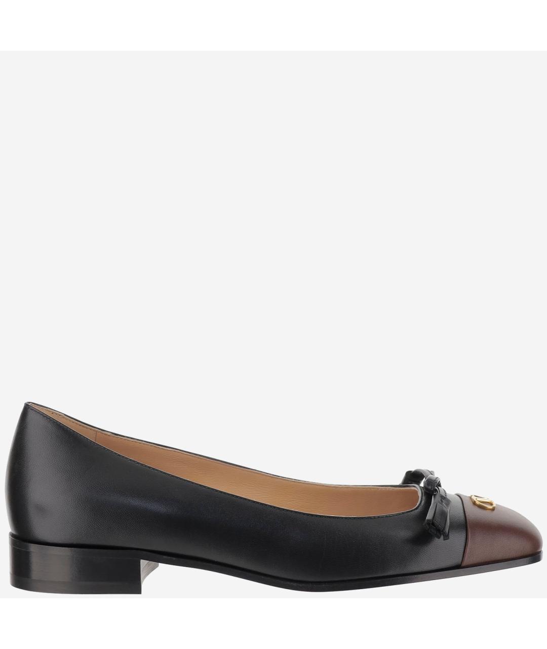 VALENTINO Черные кожаные балетки, фото 6