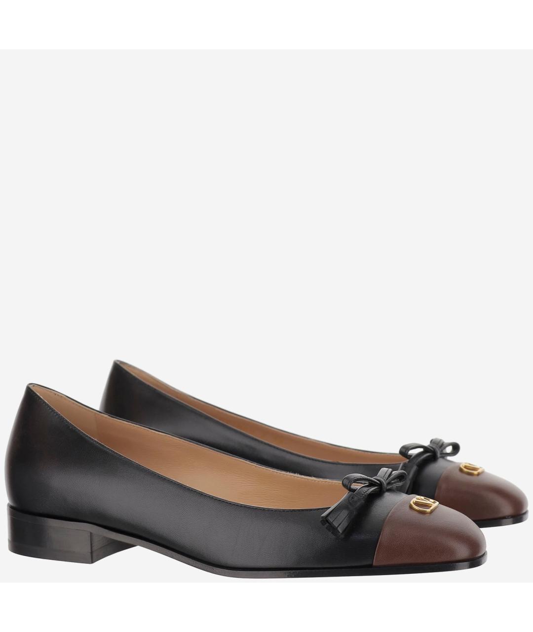 VALENTINO Черные кожаные балетки, фото 3