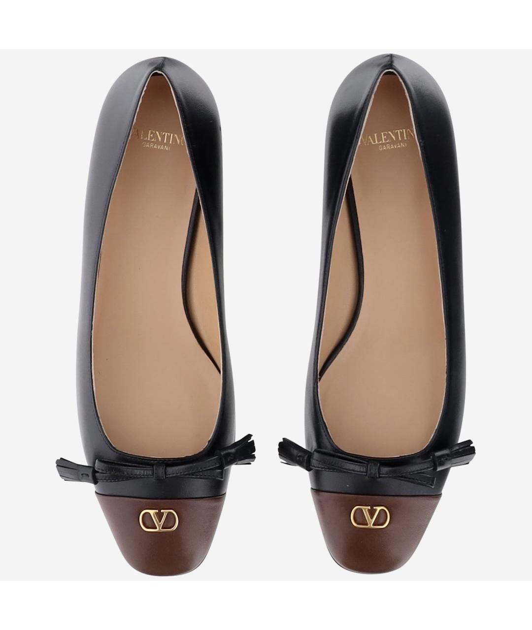 VALENTINO Черные кожаные балетки, фото 2