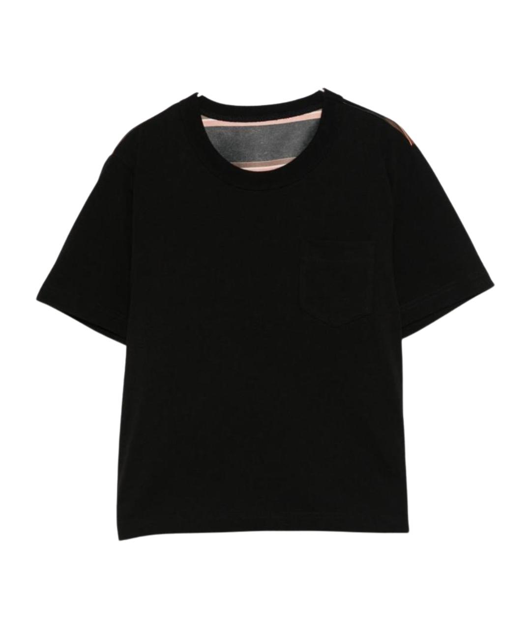 SACAI Черная хлопковая футболка, фото 1