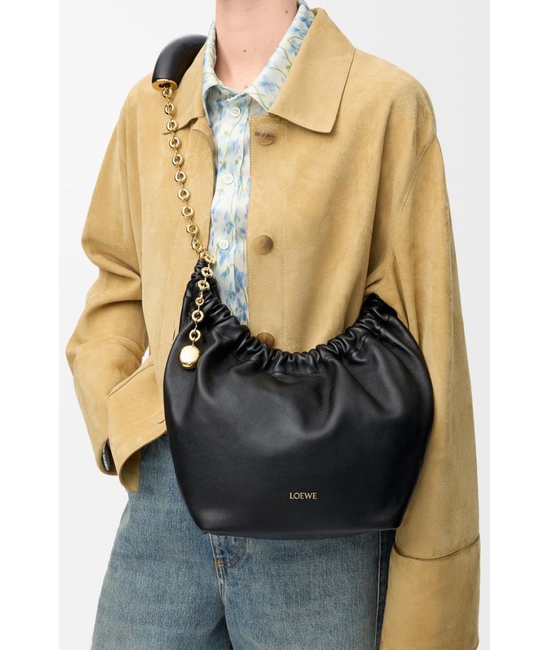 LOEWE Черная кожаная сумка через плечо, фото 2