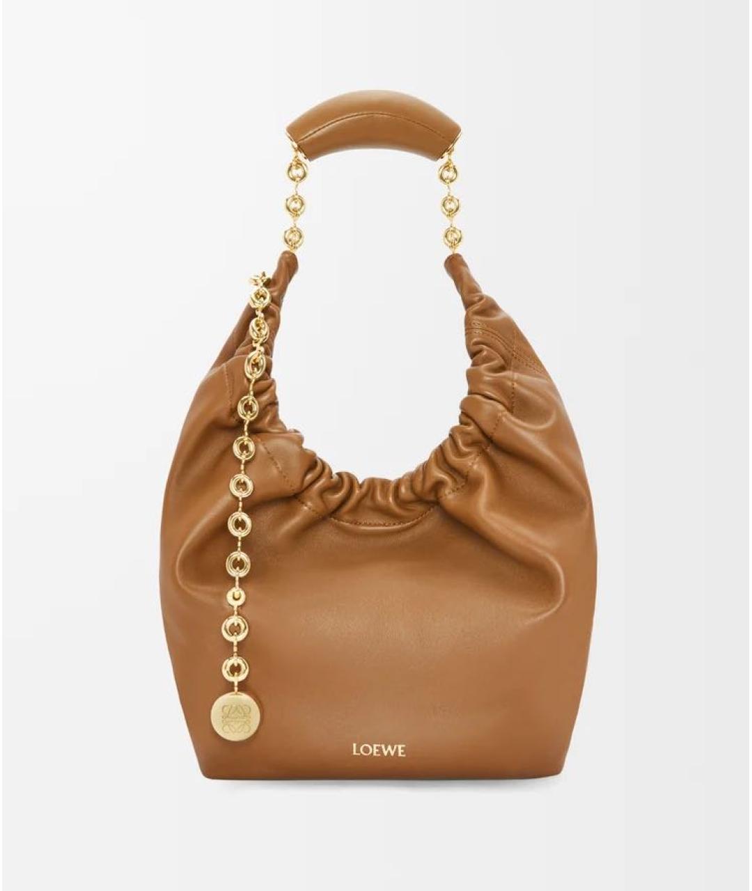 LOEWE Коричневая кожаная сумка через плечо, фото 6