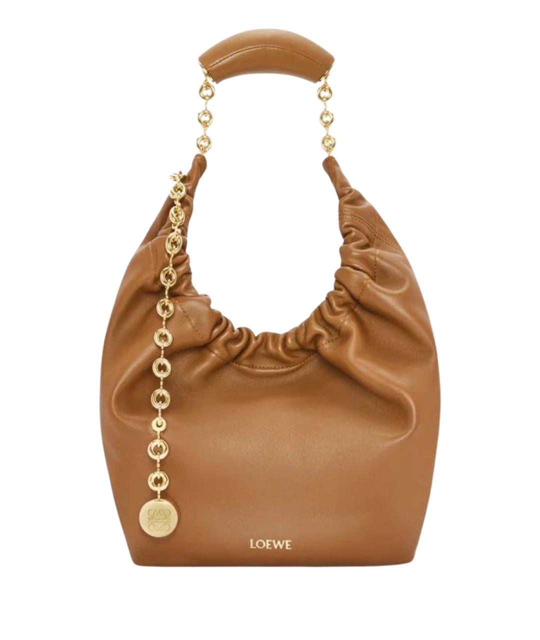 LOEWE Коричневая кожаная сумка через плечо, фото 1