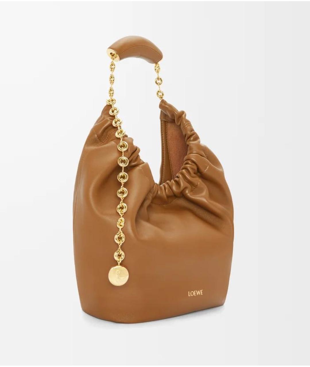 LOEWE Коричневая кожаная сумка через плечо, фото 5