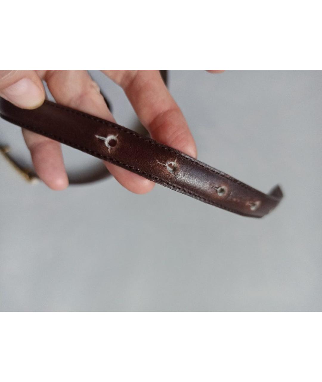 NINA RICCI Коричневый кожаный ремень, фото 6