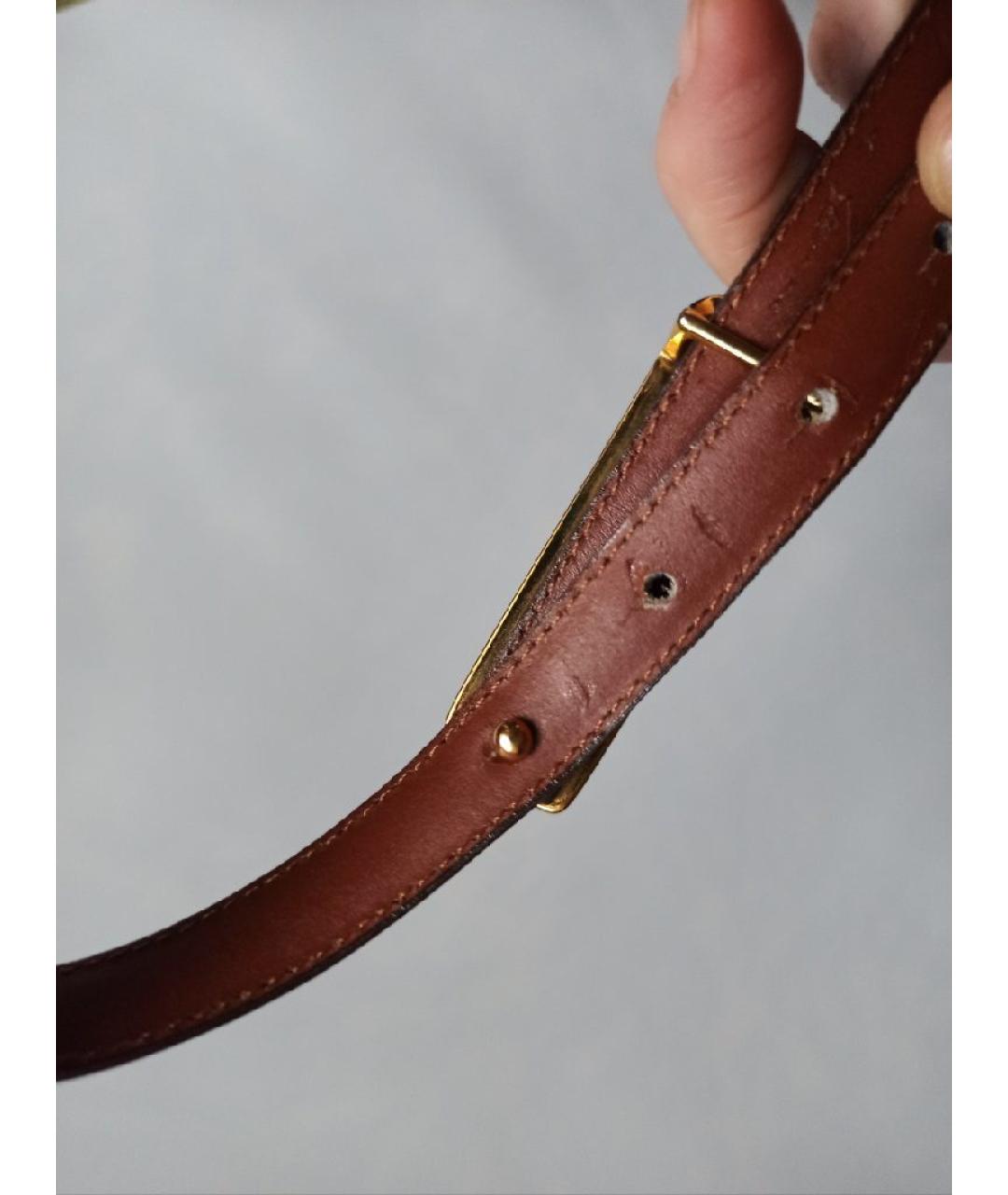 NINA RICCI Коричневый кожаный ремень, фото 8
