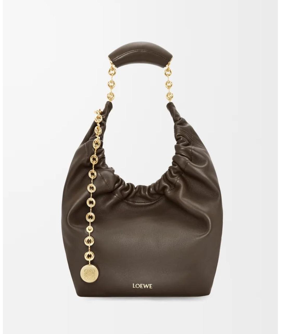 LOEWE Коричневая кожаная сумка через плечо, фото 6