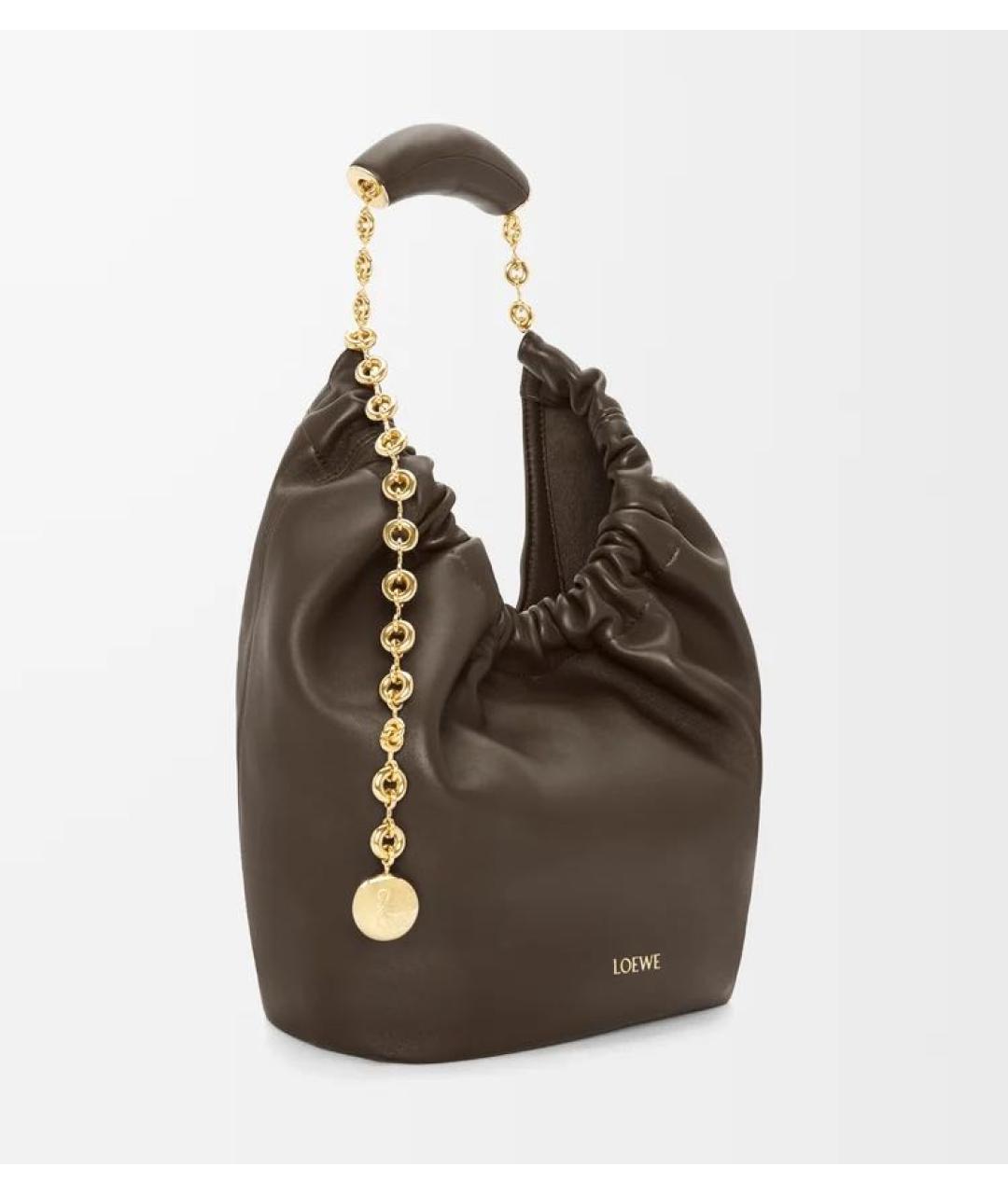 LOEWE Коричневая кожаная сумка через плечо, фото 3