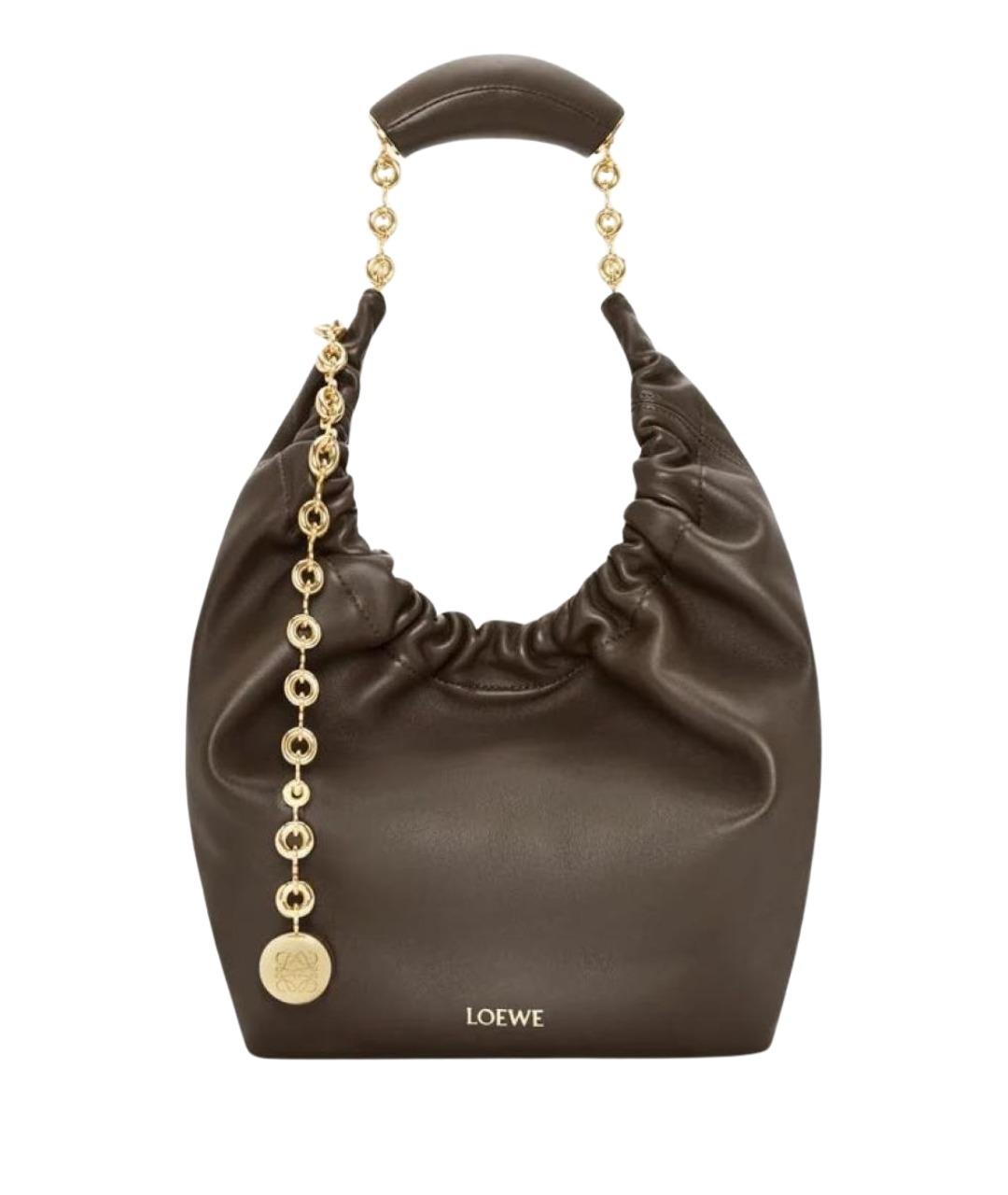 LOEWE Коричневая кожаная сумка через плечо, фото 1