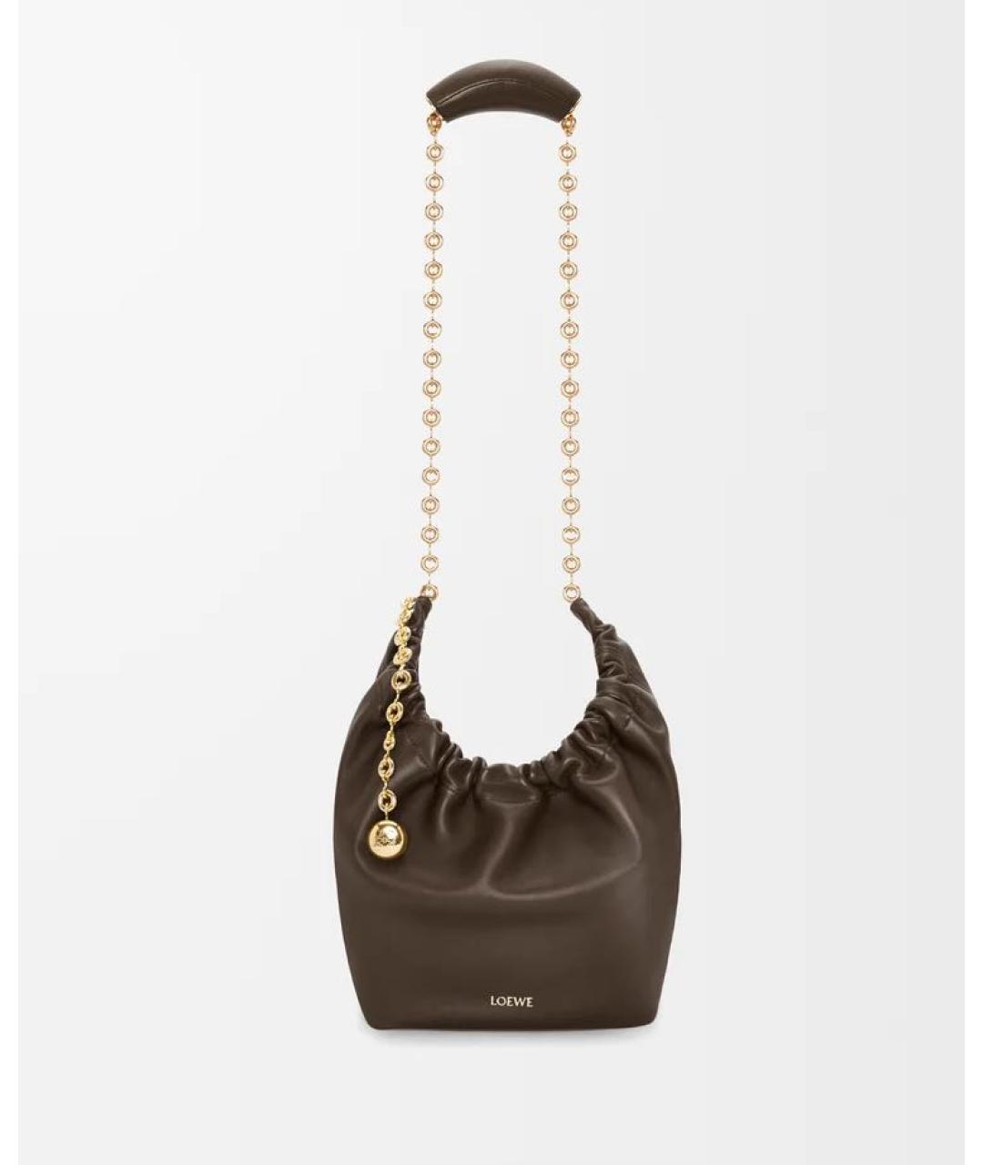 LOEWE Коричневая кожаная сумка через плечо, фото 5