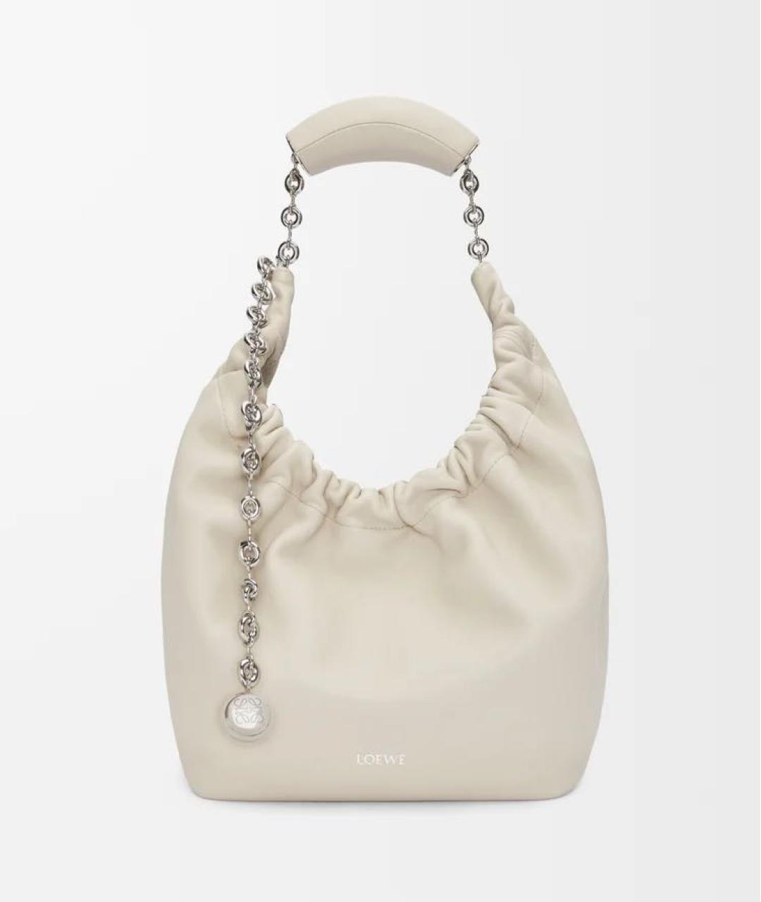 LOEWE Белая кожаная сумка через плечо, фото 6