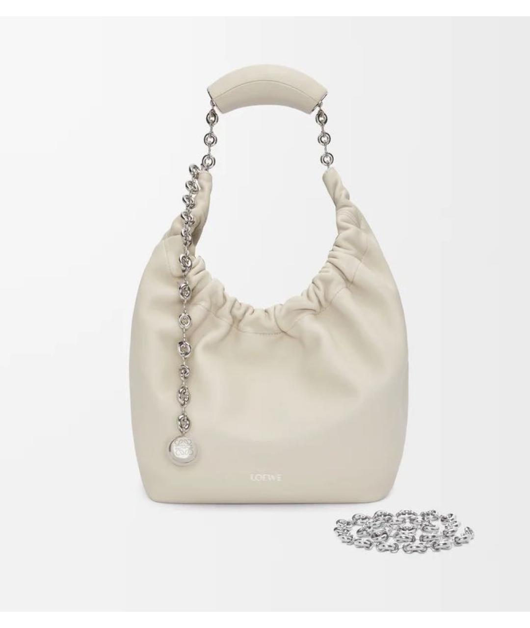 LOEWE Белая кожаная сумка через плечо, фото 4