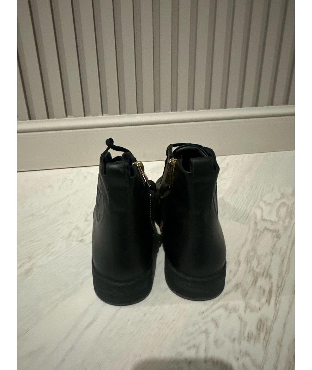 LOUIS VUITTON Черные кожаные кеды, фото 4